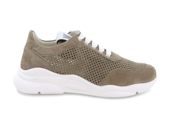 Melluso donna sneakers estive in camoscio verde militare R20321-213274